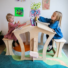 Load image into Gallery viewer, Kids Duo Desk with Stools