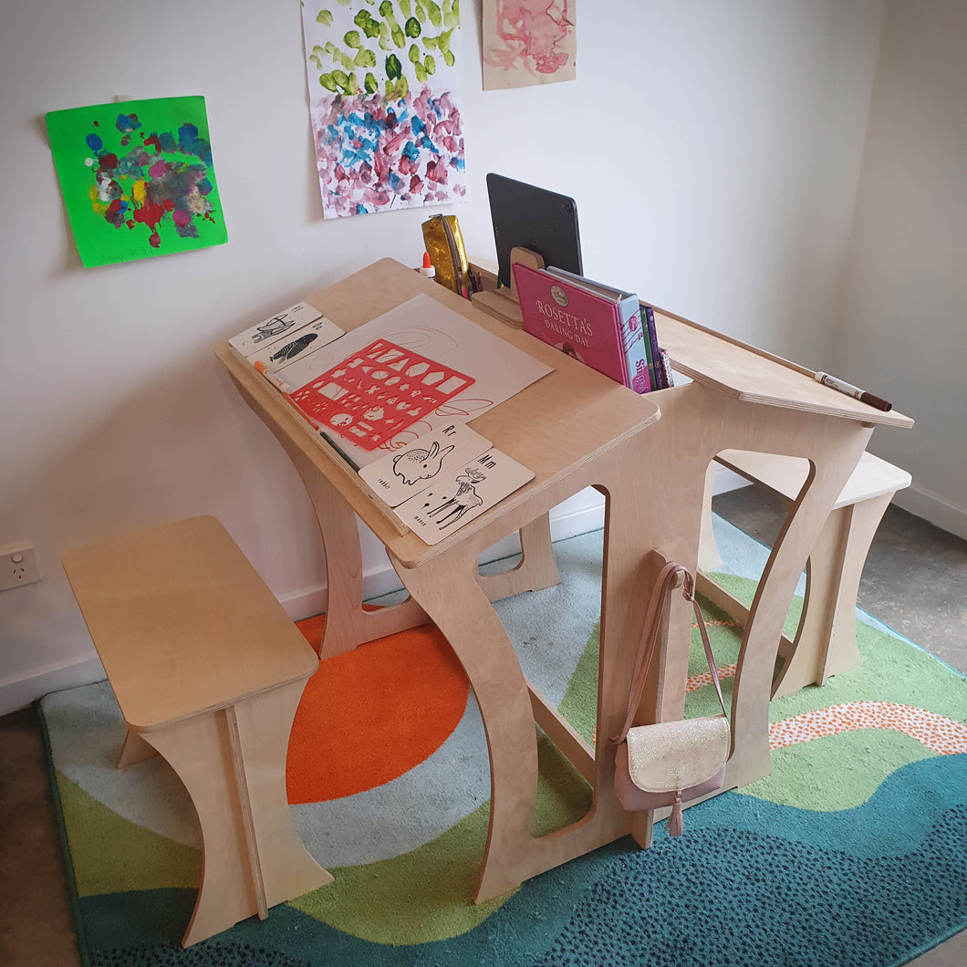 Formed by Function - Kids Duo Desk with Stools